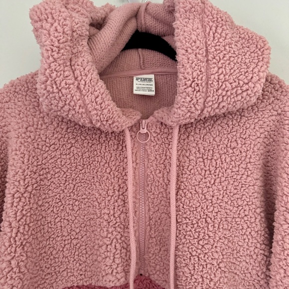 PINK Victoria's Secret Varsity Sherpa Half-zip Pullover Rose Pink - Picture 6 of 11